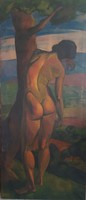 1 Ft-os aukció // Erdélyből származó - Monumentális Női Akt - Festmény