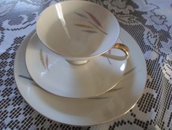 Bavaria porcelán reggeliző: teás csésze + alj + süteményes tányér, 3 szett