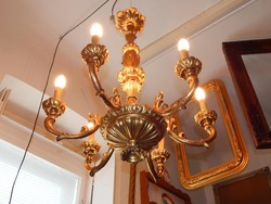 Laparanyozott faragott barokk csillár 20.szd. első feléből