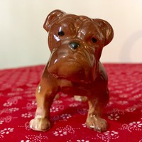 Boxer kutya jelzetlen figurális porcelán, nipp