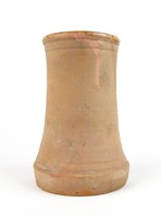 0T762 Régi félvászon cserép edény váza 17.5 cm