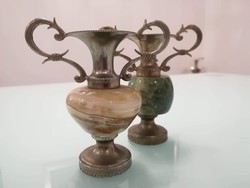 Onix Köves fém vázák párban