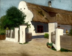 Fényes Adolf (1867-1945): Falusi ház napsütésben (1905-1912 között)