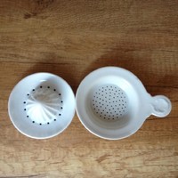 Porcelán tea szűrő és citromfacsaró