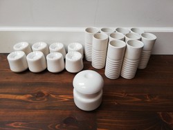 György gabriella ceramics semi-porcelain glazed white stoneware, spice holders, candle holders