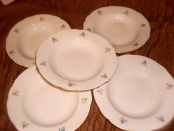 Old Czech violet plate with 5 pieces