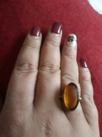 Russian silver ring with amber original Russian ring 4500 ft