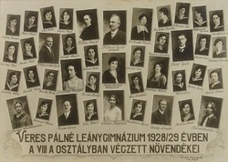 0U001 Régi iskolai fotográfia tablókép 1929