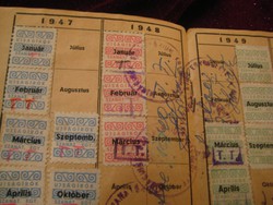 Újságírók Szanatórium  Egyesülete Bp.  tagsági Igazolvány  bélyegekkel  1946