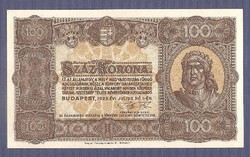 100 Korona 1923 UNC Magyar Pénzjegynyomda MK007