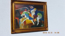 Kádár Béla,avantgárd korszakából kompozíció,40x50-s,olaj,karton