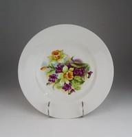 0U221 Antik virágos porcelán dísztányér 23 cm