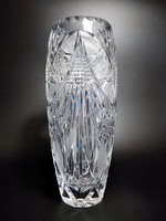 Pazar dúsan csiszolt ólomkristály váza, nagy méret 
