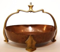 Art Nouveau bowl marked red and yellow copper