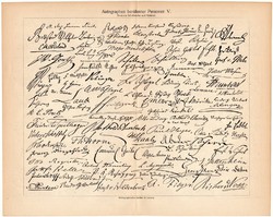 Aláírások V., IV., VI., egyszínű nyomat 1903, német nyelvű, litográfia, eredeti, aláírás, autogram