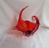 Álomszép Muránói piros üveg asztalközép / 2091