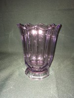 Art deco halvány lila korona üveg váza 
