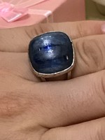 Ezüst kék köves gyűrű átmérő:18mm