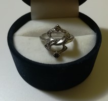 Régi markazit köves ezüst gyűrű 