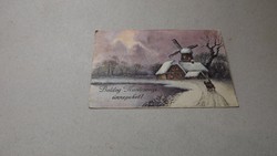 Régi karácsonyi képeslap 1925 1000 koronás bélyeg 