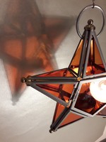  Függeszthető kerti hangulat lámpa mécsestartó üveg csillag Új - dobozában