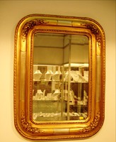 Biedermeier Mirror in Gilded Frame with Polished Glass
