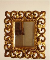 Carved mirror frame gilded wood xix. Century