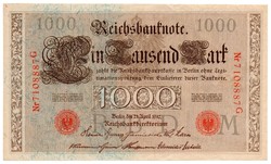 Németország 1000 német birodalmi Márka, 1910, szép
