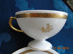 1922 Empire rosenthal hand numbered gold brocade and flower patterned tea cup with cake plate