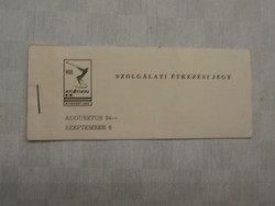 Atlétikai EB Budapest 1966 - Étkezési jegy
