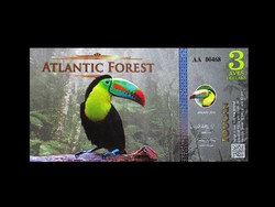 3  DOLLÁR - UNC -  ATLANTIC FOREST TERMÉSZETVÉDELMI BANKJEGY 2016