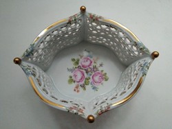 Large wallendorf openwork porcelain basket