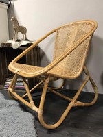 Bambusz vintage kényelmes fotel fellelt állapotban 
