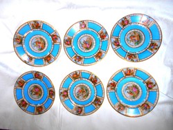 6 db antik jelenetes tányér