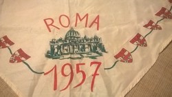 Régi emlék selyem kendő Róma 1957 körben különböző pajzs