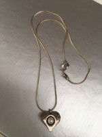 Israeli silver necklace with blue pearls