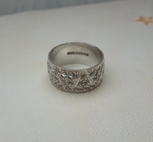 Csodás antik gyémánt metszett karika gyűrű fehér arany 4,8 gramm