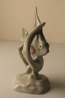 Retro Royal Dux porcelán hal szobor
