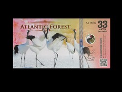 33 DOLLÁR - UNC -  ATLANTIC FOREST BANKJEGY 2017