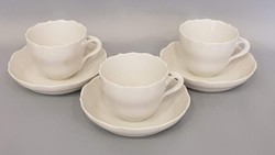 3 darab Meisseni fehér kávés csésze alátéttel