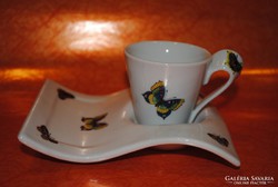 Porcelain butterfly cup and saucer