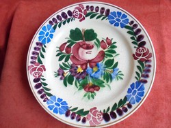 Régi hollóházi porcelán rózsás fali tányér