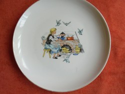 Régi hollóházi porcelán mese tányér Hamupipőkés dekorral