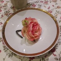 Epiag D.F. porcelán aranyozott tányér