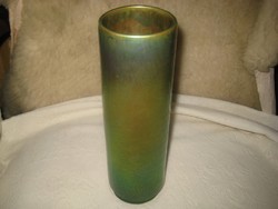 Zsolnay  szivar váza , szép színekkel  7,5 x 24 cm  