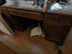 Antik tömör fa íróasztal