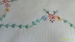 To Anita! White canvas embroidered tablecloth 87 x 87 cm
