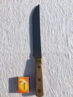 Nagy antik kés - kenyérvágó kés - Réz és Fa markolat - Vastag pengéjű 