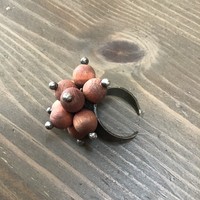 Régi Finn Aarikka kézműves fa gömbös gyűrű