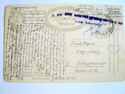 Tábori postai levelezőlap /1918/ 308. honvéd gyalogezred I.zászlóalj Pókai János segédtiszt